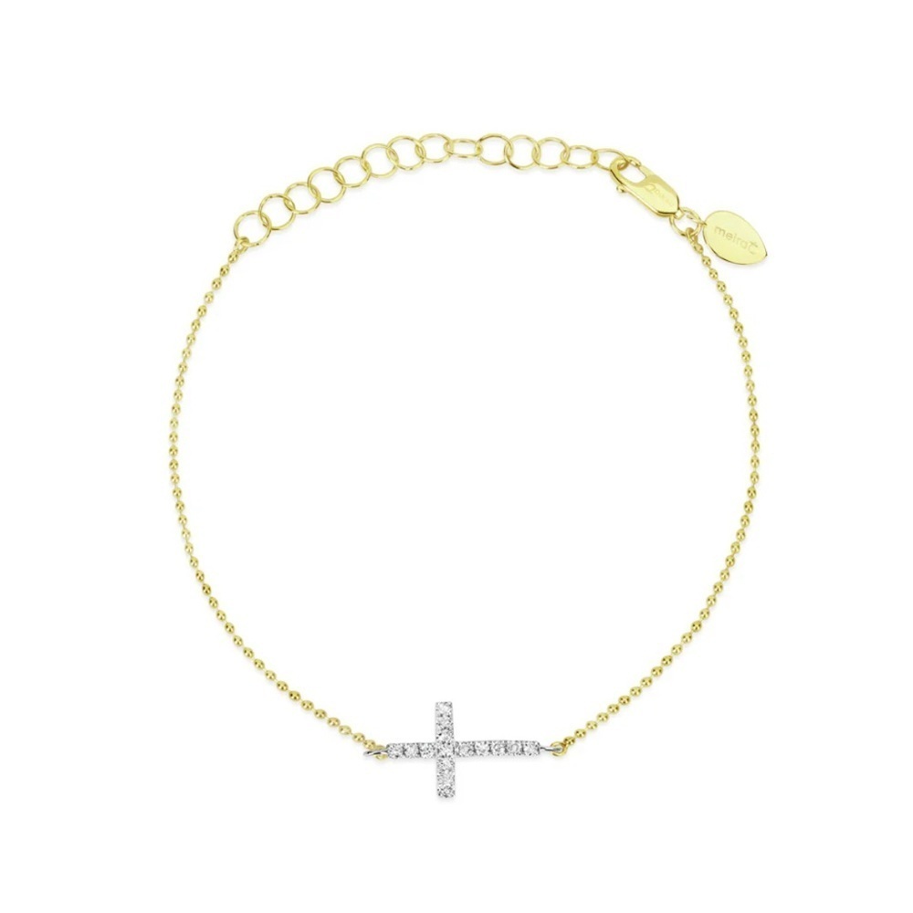 NEW Meira T 14K Yellow Gold Cross Bracelet